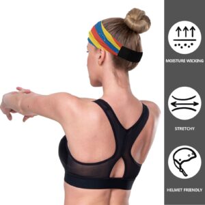 Unisex Workout Headbands Venezuela-Flag-Pattern Elastic Yoga Sweatband Stretchy Sports Hairband