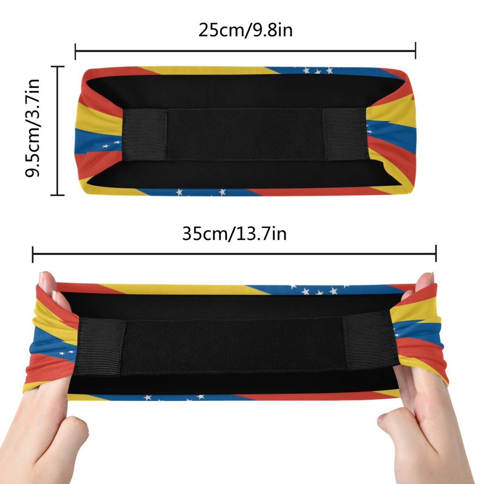 Unisex Workout Headbands Venezuela-Flag-Pattern Elastic Yoga Sweatband Stretchy Sports Hairband