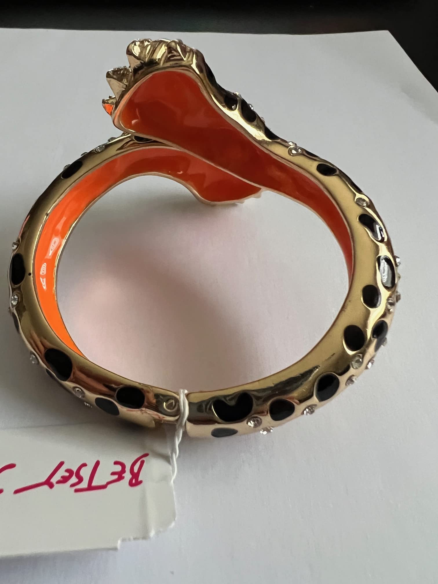 Betsey Johnson Gold Tone True Leopard Claw Hinge Bangle Bracelet Valentine Great Gift Christmas Gift Idea Mother's Day Valentine's Day Present XMAS Easter