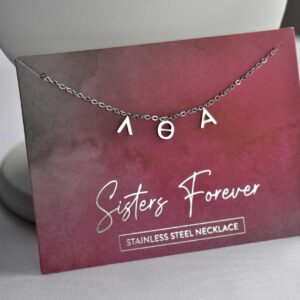 Sorority Shop Lambda Theta Alpha Necklace — LTA Name Necklace, Stainless Steel Sorority Gifts Necklace, Long-Lasting Lambda Theta Alpha Gifts for Women