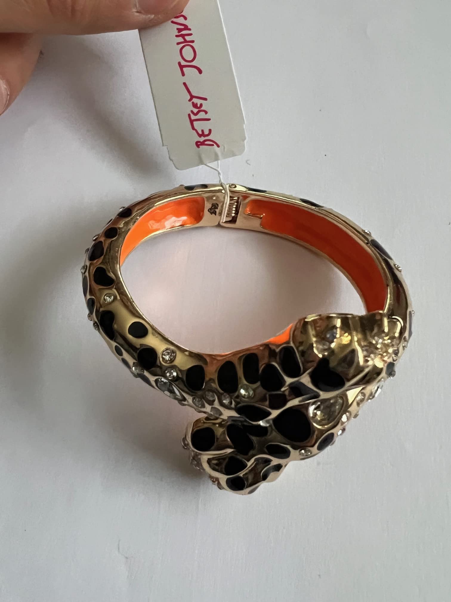 Betsey Johnson Gold Tone True Leopard Claw Hinge Bangle Bracelet Valentine Great Gift Christmas Gift Idea Mother's Day Valentine's Day Present XMAS Easter