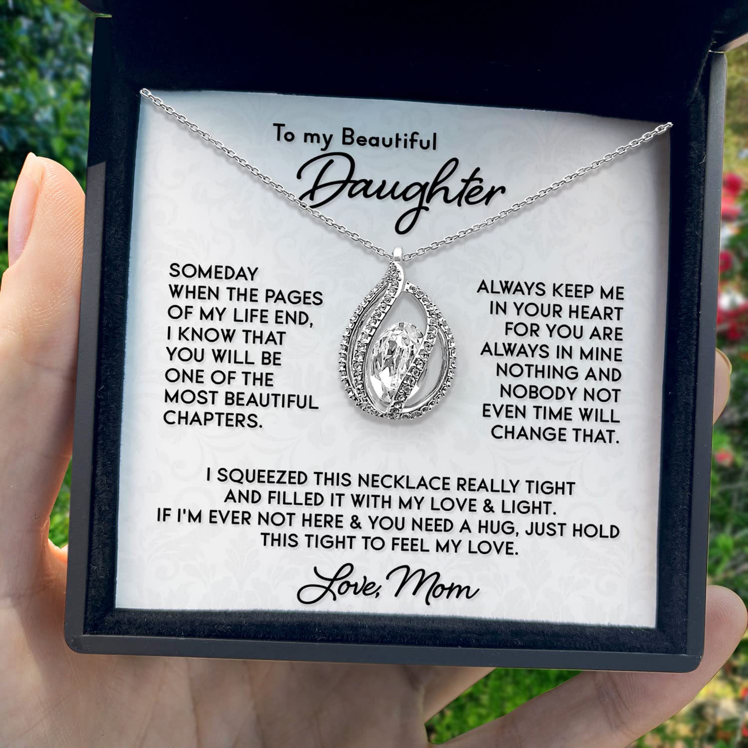 TRYNDI To My Daughter Necklace from Dad, Birthday Gifts for Daughter, Valentines Day Gift from Dad to Daughter, Father to Daughter Gifts (Birdcage, Mom & Daughter)