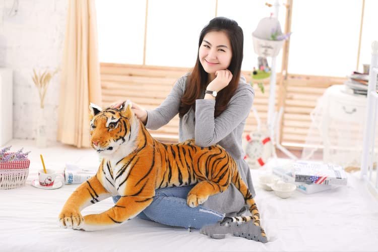 HCSXMY Realistic Soft Stuffed Animals Plush Toy Tiger for Kids Gifts (Tail Measurement Not Included) (17.5inch/45cm)