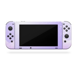 TACKY DESIGN Japanese Cherry Blossom Skin Compatible with Nintendo Switch Skin, Beige Color Skin Compatible with Nintendo Switch Skin, Vinyl 3m Sticker, Full wrap Cover (Lavender)