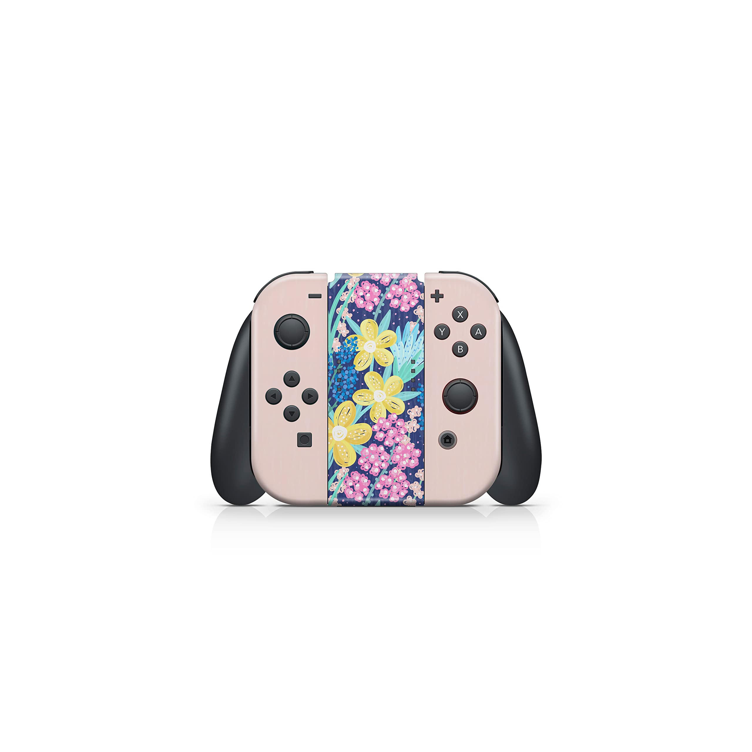 TACKY DESIGN Japanese Cherry Blossom Skin Compatible with Nintendo Switch Skin, Beige Color Skin Compatible with Nintendo Switch Skin, Vinyl 3m Sticker, Full wrap Cover (Vibrant Garden Beige)