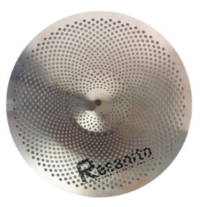 Resanito Low Volume Cymbal Pack Mute Cymbal Set, 14"hi-hat+16"crash+18"crash+20"ride (5 pieces) with FREE Cymbal Bag, Chrome