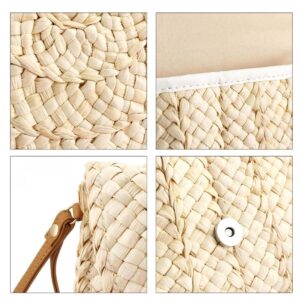 Summer Straw Clutch Envelope Woven Shoulder Bag Crossbody Handbag Purse Wallet for Women (Beige)