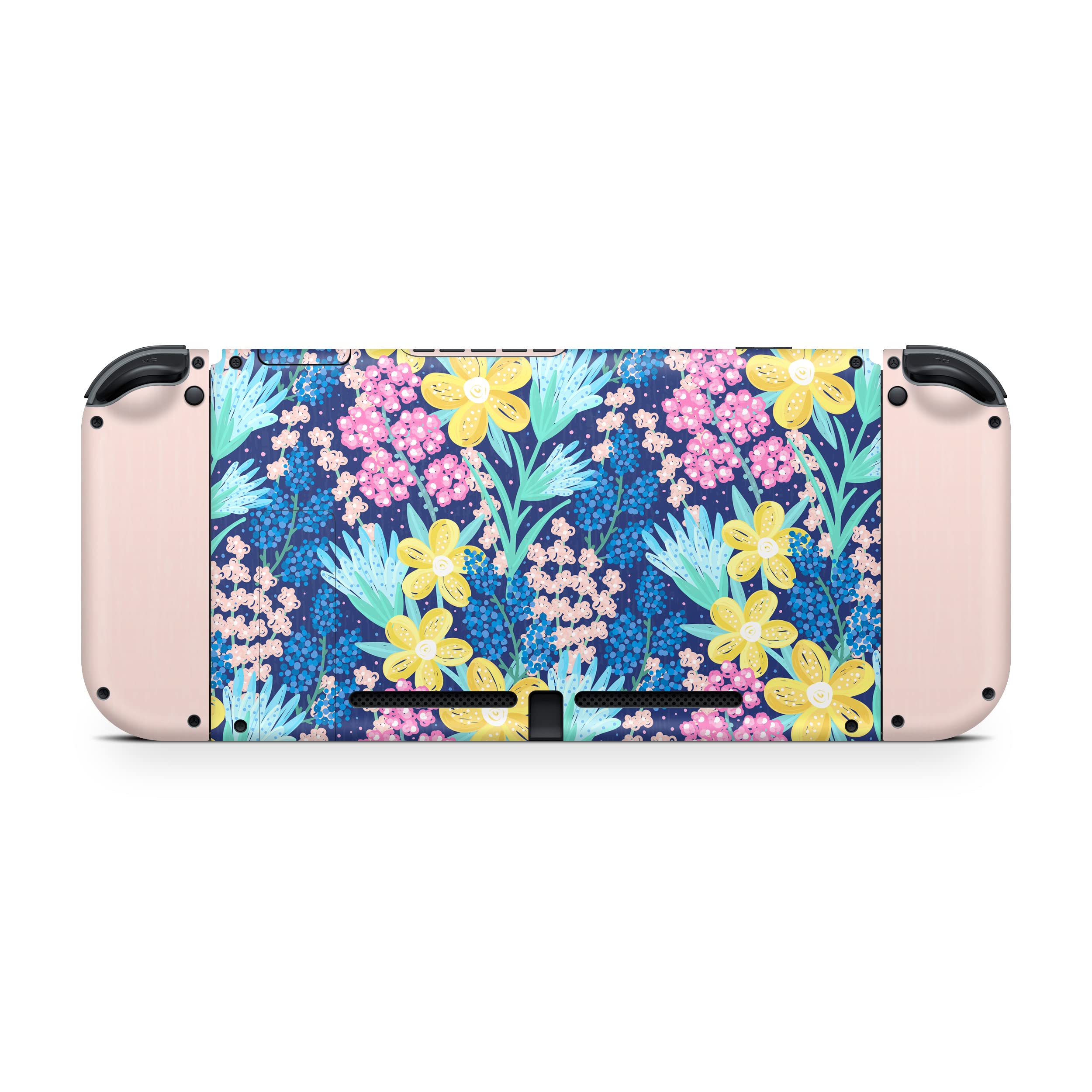 TACKY DESIGN Japanese Cherry Blossom Skin Compatible with Nintendo Switch Skin, Beige Color Skin Compatible with Nintendo Switch Skin, Vinyl 3m Sticker, Full wrap Cover (Vibrant Garden Beige)