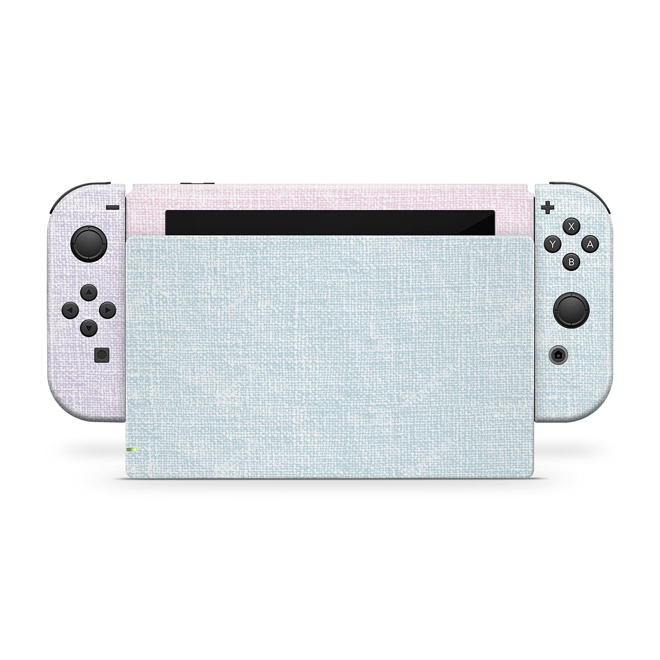 Tacky Design Retro Pastel Skin Compatible with Nintendo Switch Skin Wrap Cover, Fabric Texture Colorwave for Nintendo Switch Stickers, Premium Vinyl 3M Full Wrap Decal.