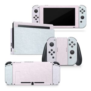 Tacky Design Retro Pastel Skin Compatible with Nintendo Switch Skin Wrap Cover, Fabric Texture Colorwave for Nintendo Switch Stickers, Premium Vinyl 3M Full Wrap Decal.