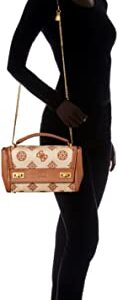 GUESS Katey Flap Shoulder Bag Natural/Cognac One Size