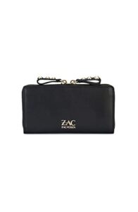 zac zac posen eartha zipped wallet-pearl lady, black