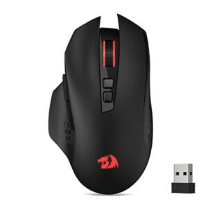 Redragon M656 Gainer Wireless Gaming Mouse, 4000 DPI 2.4Ghz Gamer Mouse w/ 5 DPI Levels, 7 Macro Buttons, Red LED Backlit & Pro Software/Drive Supported, for PC/Mac/Laptop