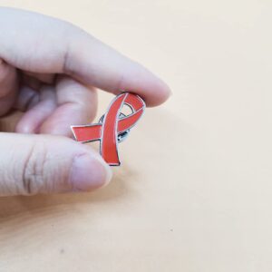 Orange Ribbon Awareness Pin 20 Pcs Leukemia Kidney Cancer Multiple Sclerosis & Gun Violence Awareness Products Hope Enamel Lapel Brooch