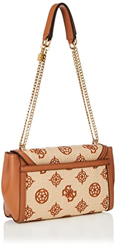 GUESS Katey Flap Shoulder Bag Natural/Cognac One Size