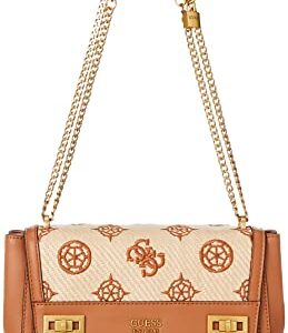 GUESS Katey Flap Shoulder Bag Natural/Cognac One Size