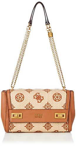 GUESS Katey Flap Shoulder Bag Natural/Cognac One Size