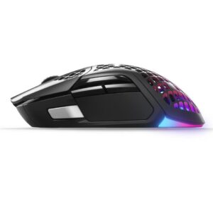 SteelSeries Aerox 5 Wireless - Holey RGB Gaming Mouse - Ultra-lightweight Water Resistant Design - 9 Buttons – Bluetooth/2.4 GHz - 18K DPI TrueMove Air Optical Sensor