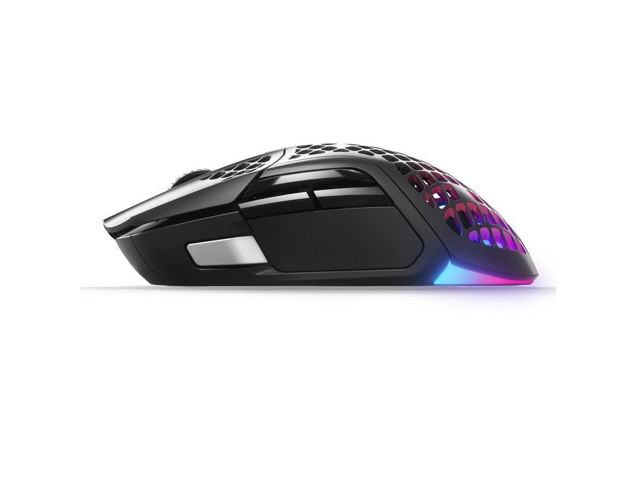 SteelSeries Aerox 5 Wireless - Holey RGB Gaming Mouse - Ultra-lightweight Water Resistant Design - 9 Buttons – Bluetooth/2.4 GHz - 18K DPI TrueMove Air Optical Sensor