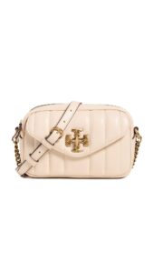 tory burch women's kira mini camera bag, brie, off white, one size