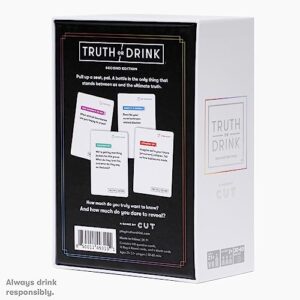 Truth or Drink – Shot Glasses Edition by Cut – Reveal Secrets in Style with Hilarious and Personal Questions, Perfect Adult Game for Party Night (Includes 4 Shot Glasses, 400+ Conversation Starters)