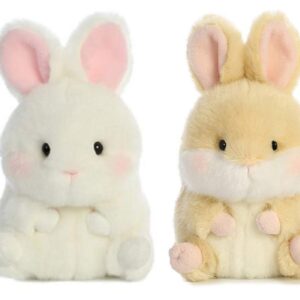 Aurora 2 Piece 5 Inch Plush Rolly Pet Bunny Rabbit Bundle, BunBun and Lively