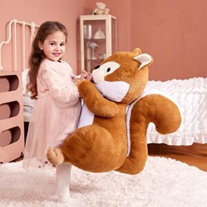 IKASA Large Squirrel Stuffed Animal Plush Toy,23" Giant Cute Jumbo Soft Toys,Huge Big Size Fluffy Plushy Fat Gigantic Plushie,Gifts for Kids