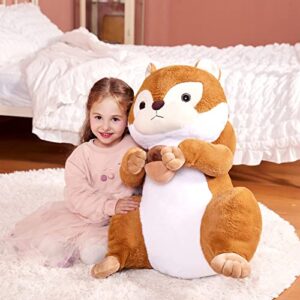 IKASA Large Squirrel Stuffed Animal Plush Toy,23" Giant Cute Jumbo Soft Toys,Huge Big Size Fluffy Plushy Fat Gigantic Plushie,Gifts for Kids