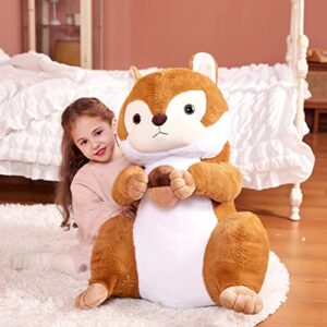 IKASA Large Squirrel Stuffed Animal Plush Toy,23" Giant Cute Jumbo Soft Toys,Huge Big Size Fluffy Plushy Fat Gigantic Plushie,Gifts for Kids