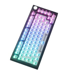 EPOMAKER Next time Skyline Gasket-mounted 75% Hot Swappable Wired Gaming Keyboard DIY Kit with RGB Backlight, Rotary Knob, Compatible with 3Pin 5Pin Gateron/Cherry/Kailh/Otemu Switch (Black)