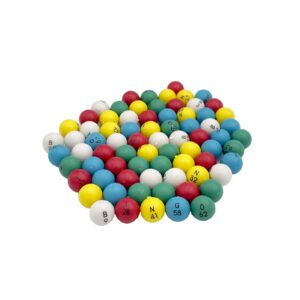 junwrrow 3/5 inch multicolored plastic replacement bingo balls,75 count, perfect for bingo nights, raffles, and more,lost bingo ball replacements