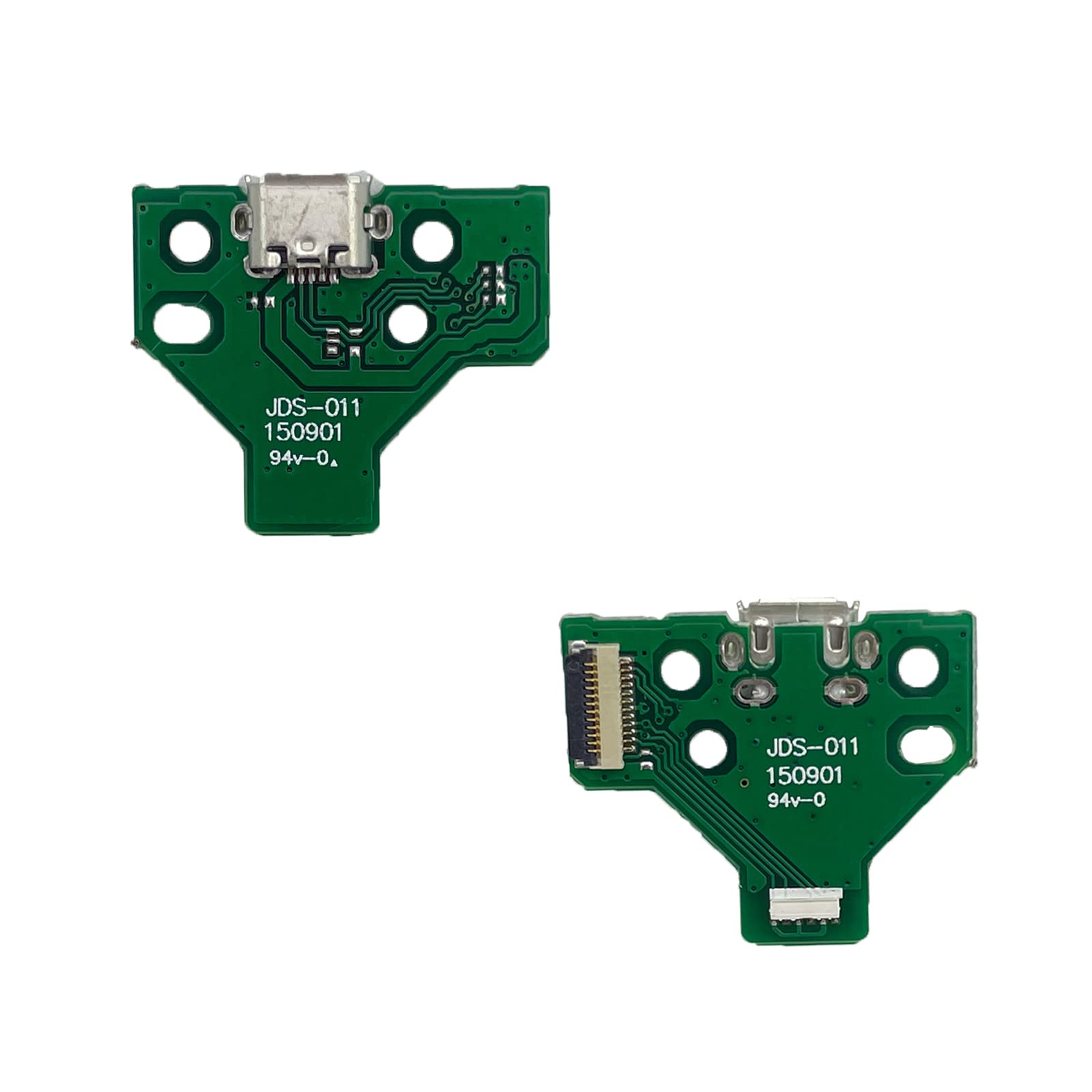 Onyehn JDS-011 Charging Port Assembly(with Flex Cable) for Sony PlayStation PS4 Controller, Repair Part Micro USB Adaptor Charger Socket Board Connector Module(2 Pack)