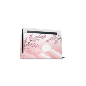 Tacky Design Japanese Cherry Blossom Skin Compatible with Nintendo Switch Skin Wrap Cover, Flower Skin for Nintendo Switch Stickers, Premium Vinyl 3M Full Wrap Decal.