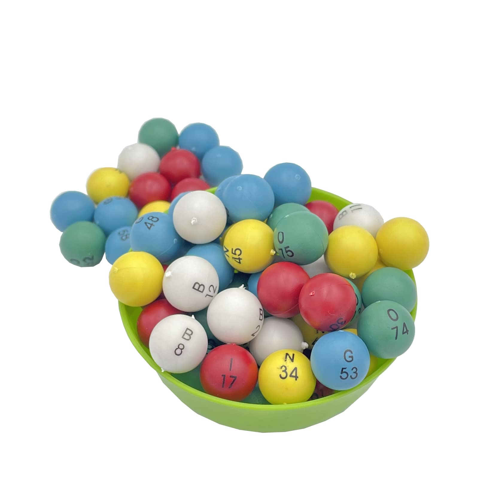 JUNWRROW 3/5 inch Multicolored Plastic Replacement Bingo Balls,75 Count, Perfect for Bingo Nights, Raffles, and More,Lost Bingo Ball Replacements