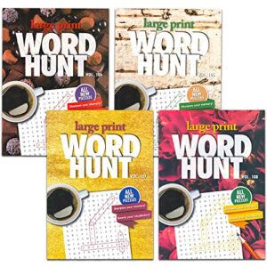 8 Large Print Word Search Books for Adults, Seniors - Set of 8 Jumbo Word Hunt Puzzle Books with Large Print Plus Pen and Magnifier (Over 700 Word Find Puzzles)