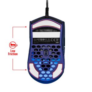 Cooler Master MM711 Blue Steel Limited Edition Gaming Mouse with Lightweight Honeycomb Shell, Ultraweave Cable, 16000 DPI Optical Sensor, and RGB Accents