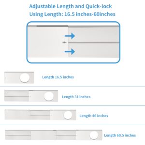 Yehchi Portable Air Conditioner Window Kit with Universal Coupler for Ducting Exhaust Hose of 5/5.9 Inches, Portable Window Seal Kit for AC Unit Adjustable Sliding AC Window Vent Kit