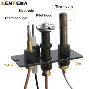 Lemfema 10002264 Propane and Natural Gas 3 Way Pilot Assembly Parts Replacement for HHT, Majestic, Monessen, Temco, Vermont Castings Fireplaces and Stoves Parts 230-1781 2103-011 2103-010