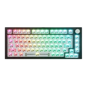 EPOMAKER Next time Skyline Gasket-mounted 75% Hot Swappable Wired Gaming Keyboard DIY Kit with RGB Backlight, Rotary Knob, Compatible with 3Pin 5Pin Gateron/Cherry/Kailh/Otemu Switch (Black)