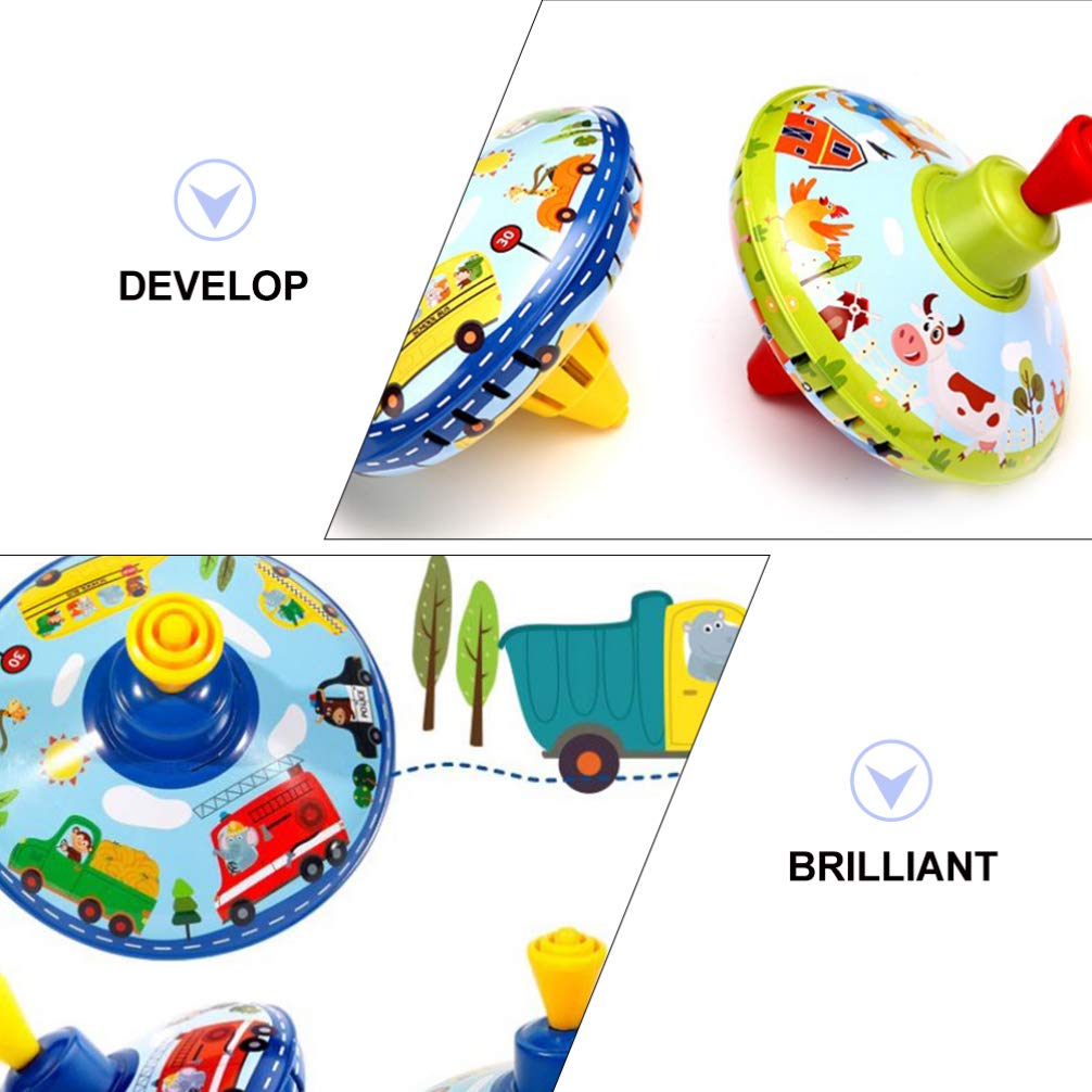 1pcs Toddler Traditional Spin Tops Traditional Iron Spinning Tops Toys for Girl Boy Educational Kindergarten Toys Party Favors