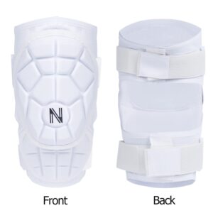 NURIBASE Baseball Batters Elbow Guard for Youth, Adult - Softball Elbow Guard for Youth, Adult - Elbow Guard for Baseball, Softball - White S/M