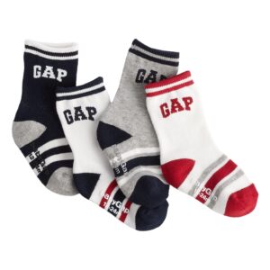 GAP Baby Boys 4-pack Crew Socks, Gap Logo, 4-5T US