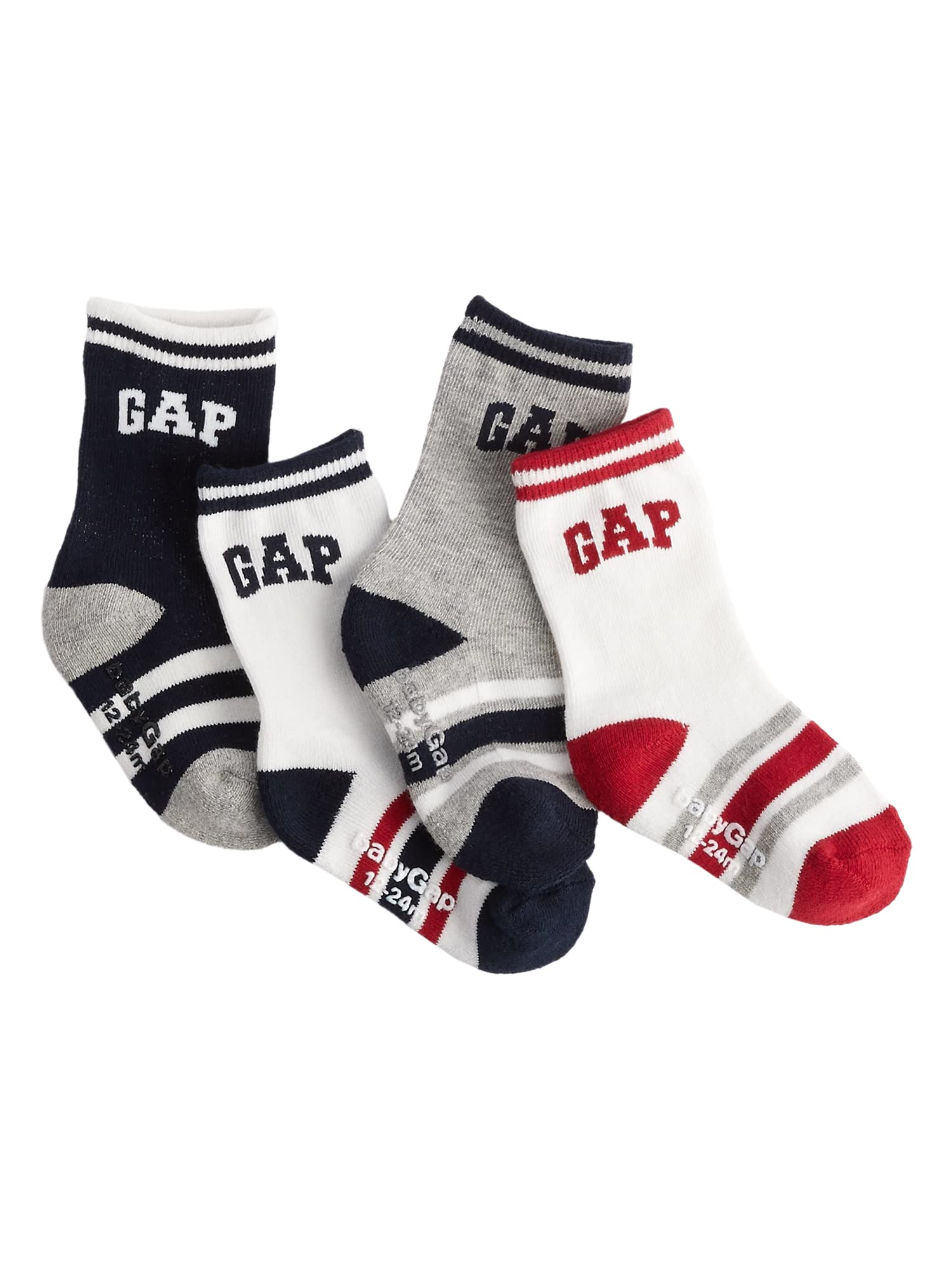 GAP Baby Boys 4-pack Crew Socks, Gap Logo, 4-5T US