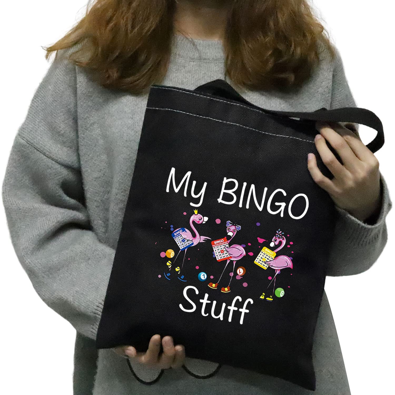 JXGZSO Funny Bingo Lover Gift Gambling Gift My Bingo Stuff Lucky Bingo Shoulder Bag Bingo Money Pouch Bag Bingo Player Gift (My Bingo Stuff Shoulder Bag black)