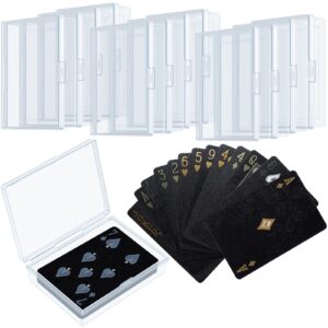 jetec 24 pieces playing card case clear playing card boxes holder plastic storage box card holder card deck case for bank card, business card, game card