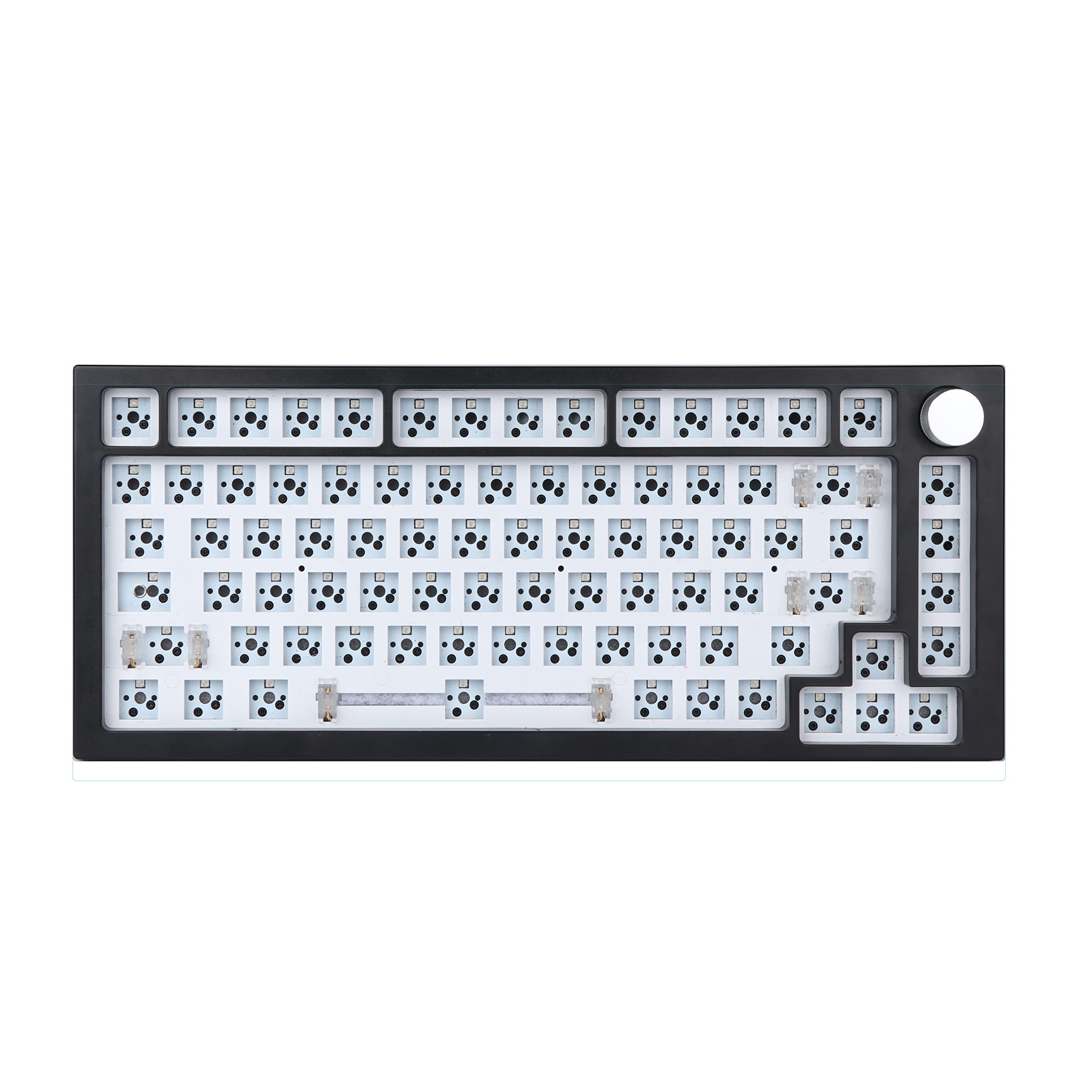 EPOMAKER Next time Skyline Gasket-mounted 75% Hot Swappable Wired Gaming Keyboard DIY Kit with RGB Backlight, Rotary Knob, Compatible with 3Pin 5Pin Gateron/Cherry/Kailh/Otemu Switch (Black)