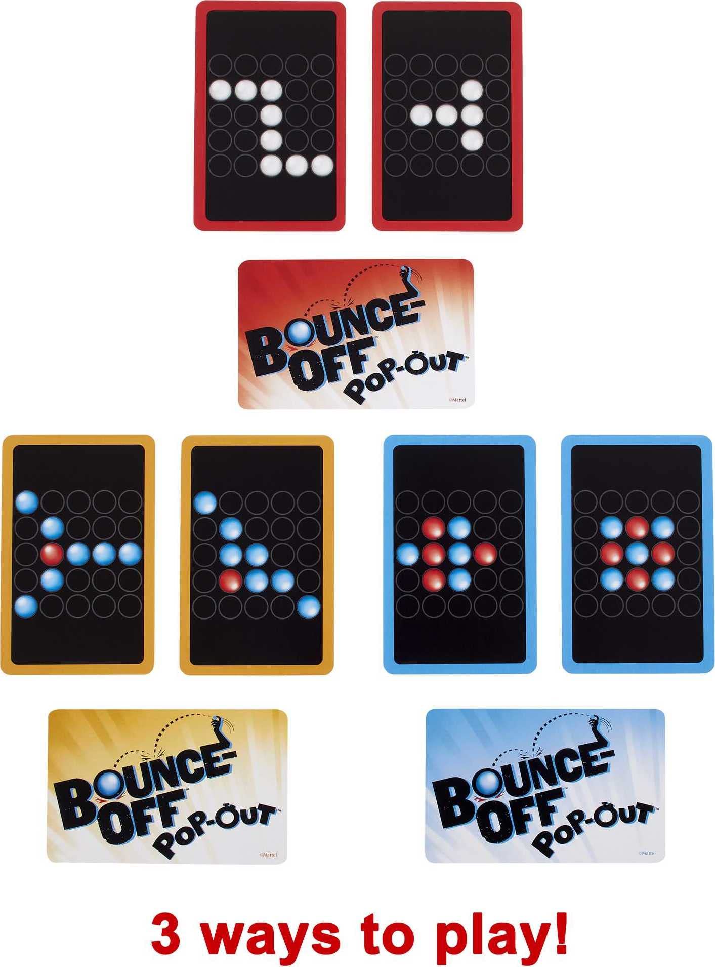 Mattel Games Bounce-Off Pop-Out Party Game for Kids, Adults and Family Night, Bounce Fast or Balls Go Flying for 1-4 Players