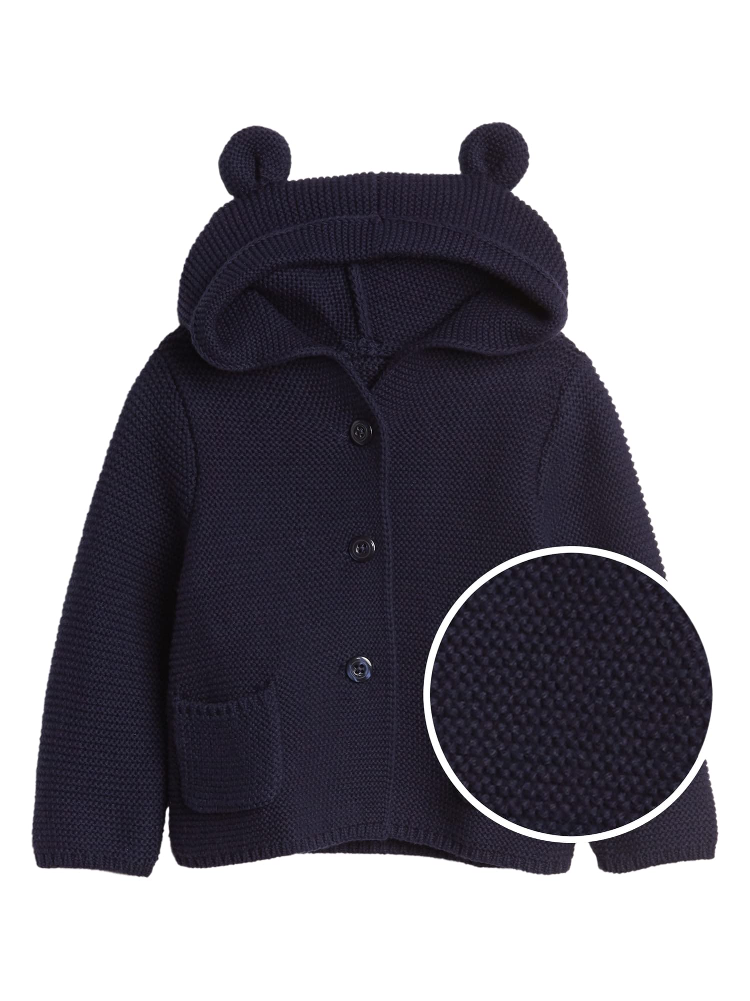 GAP Baby Boys Bear Garter Cardigan Sweater, Navy Uniform, 3-6 Months US