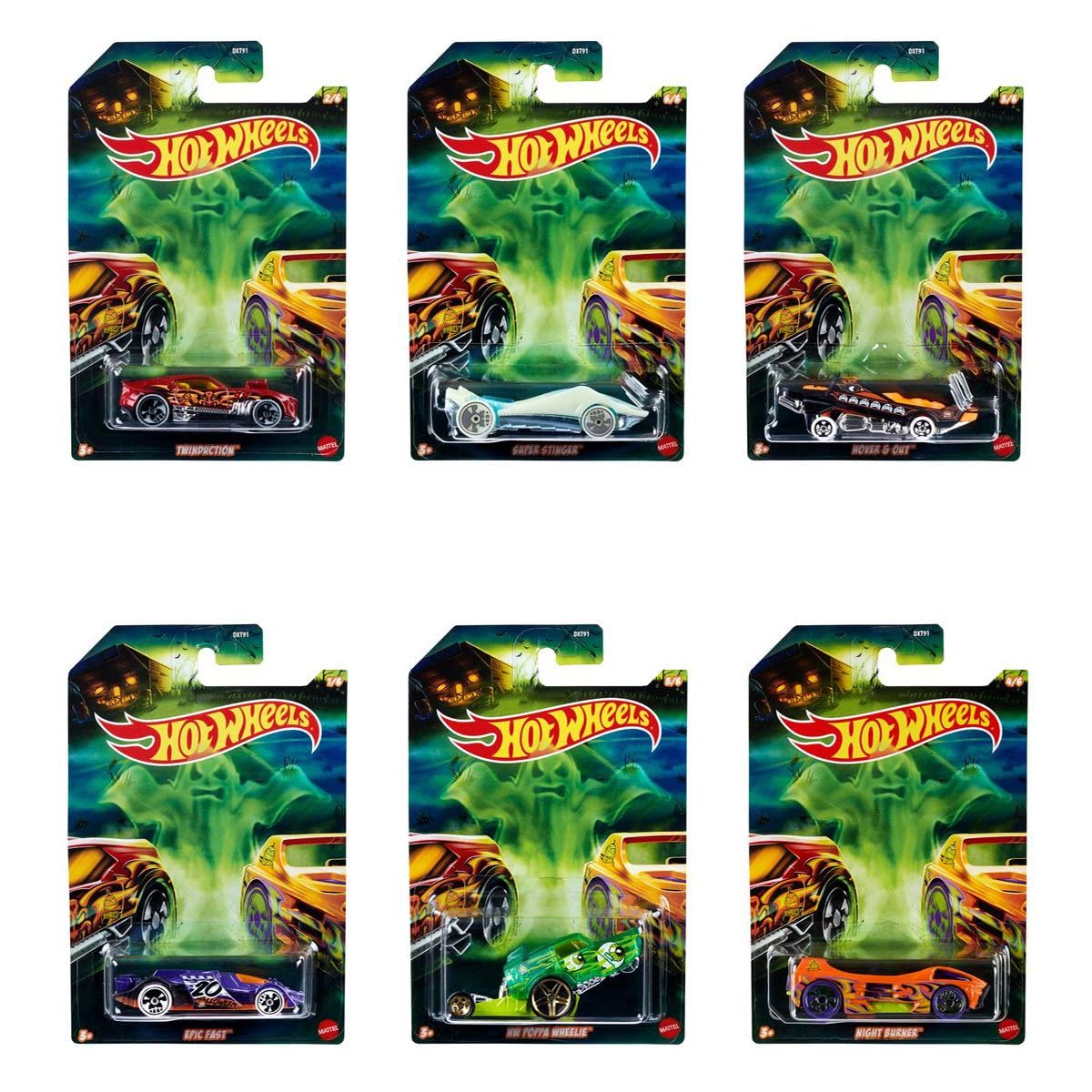 Hot Wheels 2020 Halloween Complete Set of 6 Diecast Vehicles