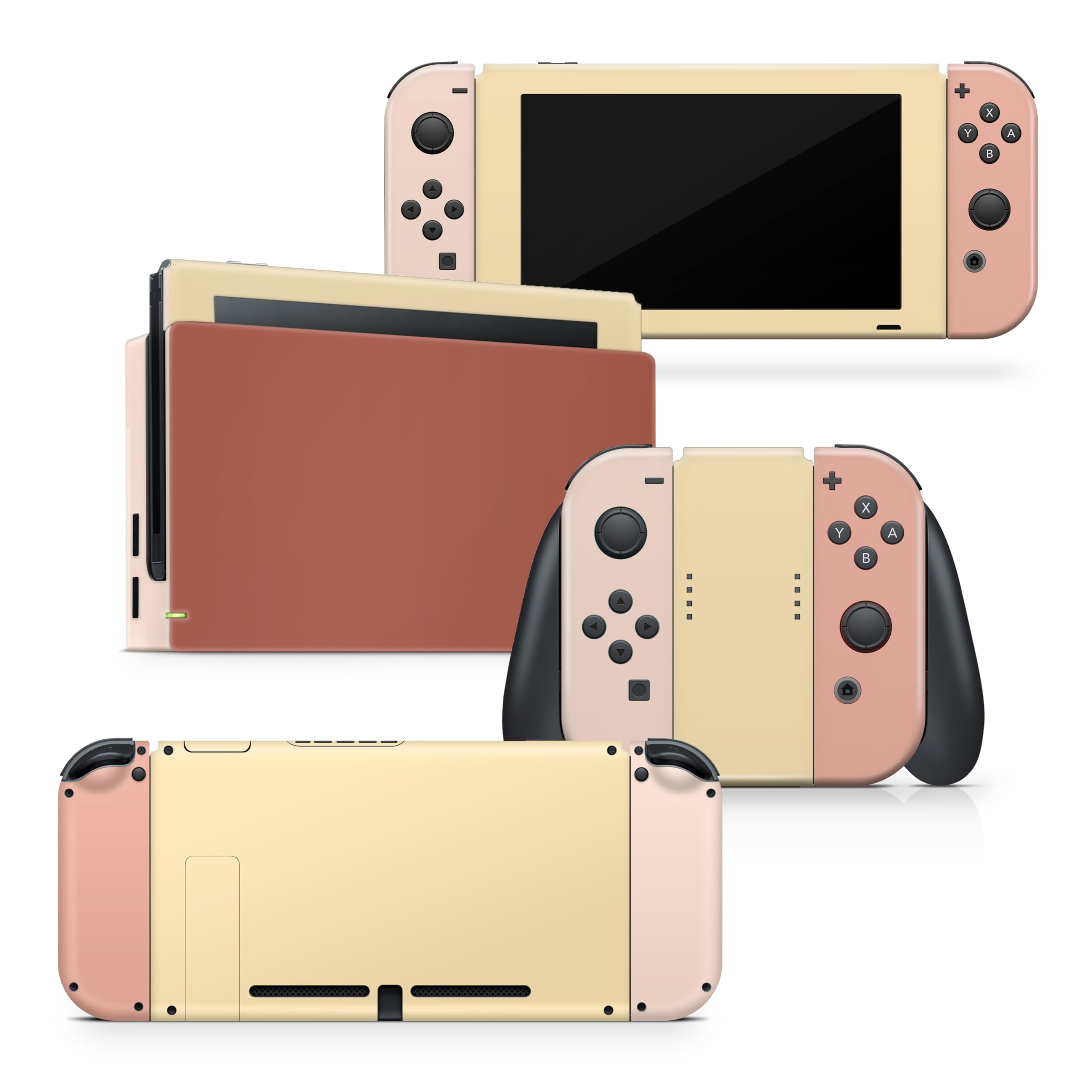 Tacky Design Solid Color Skin Compatible with Nintendo Switch Skin Wrap Cover, Brown Colorwave Blocking for Nintendo Switch Stickers, Premium Vinyl 3M Full Wrap Decal.